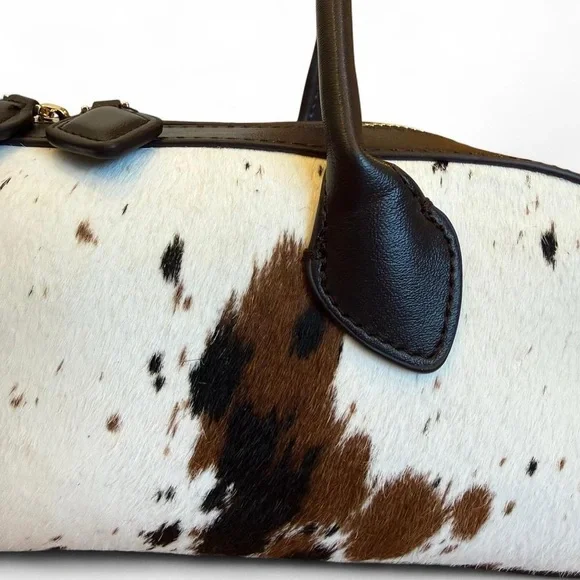 NWT House of Harlow 1960 brown cow print (genuine calf hair) handbag - Picture 3 of 9